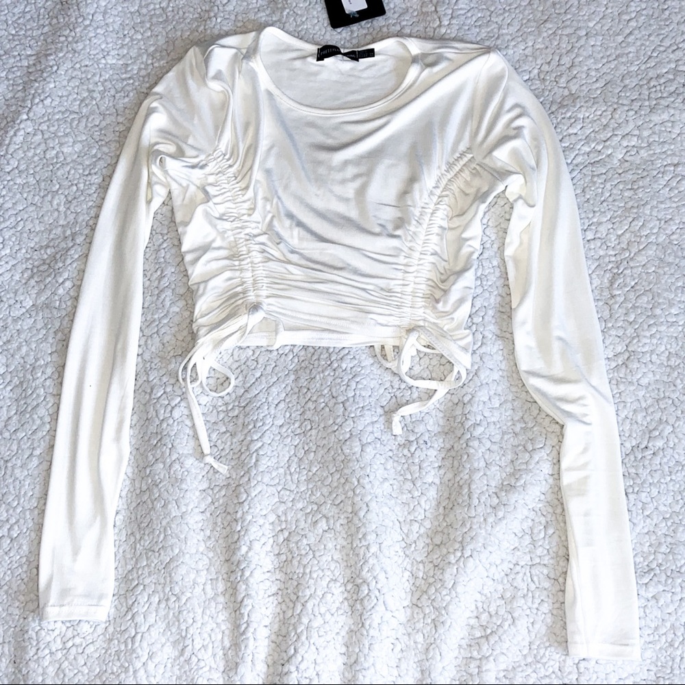 White side ties crop top size S